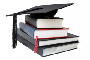 A Graduation mortar on top of books